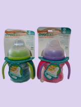 Lot of 2 Evenflo SoftFlo Trainer Cups 6M+, 5oz 150ml 3-Handle Design New - $14.27