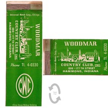 Vintage Matchbook Cover Woodmar Country Club Hammond Indiana 1940s green Diamond - £6.97 GBP