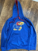 Kansas Jayhawks KU Pullover Hoodie Sweatshirt Blue Red Adult Small/Medium - $8.99