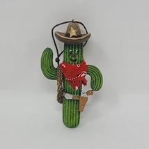 Vintage KSA Cactus Western Cowboy Ornament Anthropomorphic Christmas - £7.88 GBP