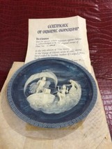 Vintage The Sirens By A Brunettin Lapis Blue Cameo Stone Plate Voyage of Ulysses - £19.66 GBP