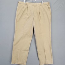 Dockers Men Pants Size 40 Tan Khaki Preppy Pleated Classic Straight Leg ... - $12.24