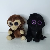 Ty George Coconut Lot Of 2 Monkey Plush Brown Ape Stuffed Animal Gorilla - £18.23 GBP
