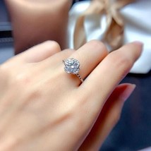 2CT Simulated Moissanite Flower Bouquet Engagement Ring 14k White Gold Plated925 - £88.37 GBP