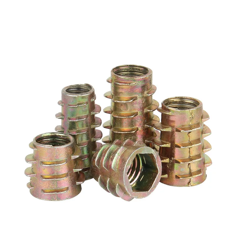 10-50P M4 M5 M6 M8 M10 Zinc Alloy Thread For Wood Insert Nut Flanged Hex Drive H - £18.68 GBP