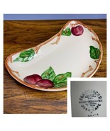 Franciscan Apple Crescent Plate USA Dessert Vintage 1950&#39;s Hand Decorated - $23.06 CAD