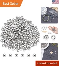 Large Hole 8mm Stainless Steel Beads - 500 Pcs for Necklace and Bracelet... - $43.00