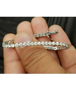 6.00Ct Round Cut Simulated Diamond Women&#39;s Tennis Bracelet 14k White Gol... - $5,362.06 MXN
