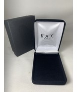 KAY Jewelers Empty Large Black Velvet Jewelry Earrings Clamshell W/Blk B... - $26.79 CAD