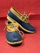 LL Bean Duck Boots Men 6 M Blue Rubber Gum Boat Shoe Low Top Made in Maine USA - £31.50 GBP