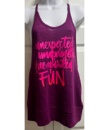 Zumba Wear Unexpected Unapologetic Free-Spirited Fun Tank Plum Size S (S... - $15.49