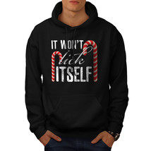 Wellcoda Naughty Christmas Mens Hoodie, Candy Cane Casual Hooded Sweatshirt - £25.26 GBP+