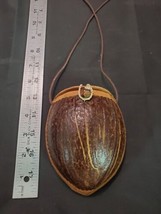 Hand Made Half Coconut Shell Carved Handmade Brown Purse - £8.92 GBP
