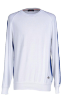 Les Copains Men’s Italy  Sweater White Blue Stripes Cotton  Shirt Size U... - £94.39 GBP