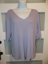 Tailor B. Moss V-Neck Lilac Stretch 3/4 Sleeve Shirt Size XL Women&#39;s NEW - $25.00