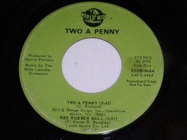 Two A Penny Cliff Richard Red Rubber Ball Questions 45 Rpm Record Promo VG++ - £78.62 GBP