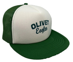 Vintage Olivet Eagles Hat Cap Snap Back Green Mesh Trucker High School Athletics - £15.77 GBP