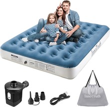 InnoTruth Queen Air Mattress Bed, Double Camping Inflatable Airbed for Guests, - £59.24 GBP