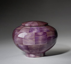 Peony Purple Poplar Wood Infant/Child/Pet Funeral Cremation Urn, 90 Cubic Inches - £279.03 GBP