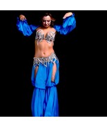Blue Belly Dance Costume: Made-to-Order Professional Performance Set - $11,001.00 MXN