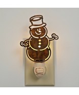Snowman Night Light with bulb in rustic tin - $19.99