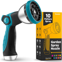 Hose Nozzle [Blue] Heavy Duty Hose Sprayer with 10 Adjustable Watering P... - $24.46 CAD