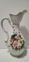 Lefton china 7&quot; Floral Porcelain mini pitcher - $9.96