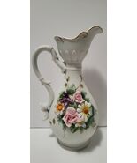 Lefton china 7&quot; Floral Porcelain mini pitcher - $181.24 MXN