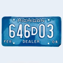 2004 United States Michigan Base Dealer License Plate 646D03 - £13.29 GBP