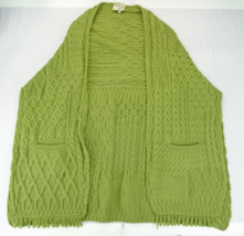Connemara Knitwear Irish Merino Wool Cable Cape Shoulder PLUS One Size G... - £26.00 GBP