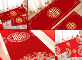 Traditional wedding double happiness carpet - £33.93 GBP