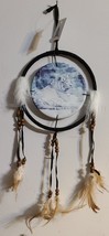 DREAMCATCHER INDIAN WITH A PICTURE OF A WHITE TIGER CAT SNOW OUTDOOR SML... - £8.36 GBP