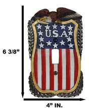 Patriotic American Bald Eagle On USA Flag Wall Single Toggle Switch Plat... - £21.32 GBP