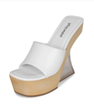 JEFFREY CAMPBELL Pellucid Wedge sandals clear architectural heel sz 7 - £55.65 GBP