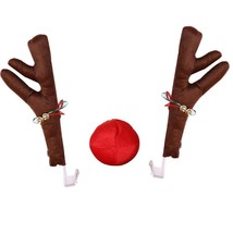 Christmas Sika  Antlers Nose Horn Car Vehicle Decoration Rein Costume Set Truck  - £53.40 GBP