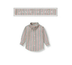 Janie and Jack Boys &quot;Festive Gent&quot; Striped Shirt NWT 12-18 18-24  4 6 - $24.64