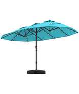 15 Feet Double-Sided Patio Umbrella with 48 LED Lights-Turquoise - Color... - €199,15 EUR