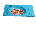 Dinner Lunch Food Trays Plastic w Flatware 5 Sections 10”x14.3”, Turquoise - $9.78