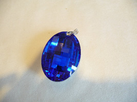Oval Pendant, Cobalt Necklace, Cobalt blue, Blue, Huge, Crystal, stateme... - $32.00