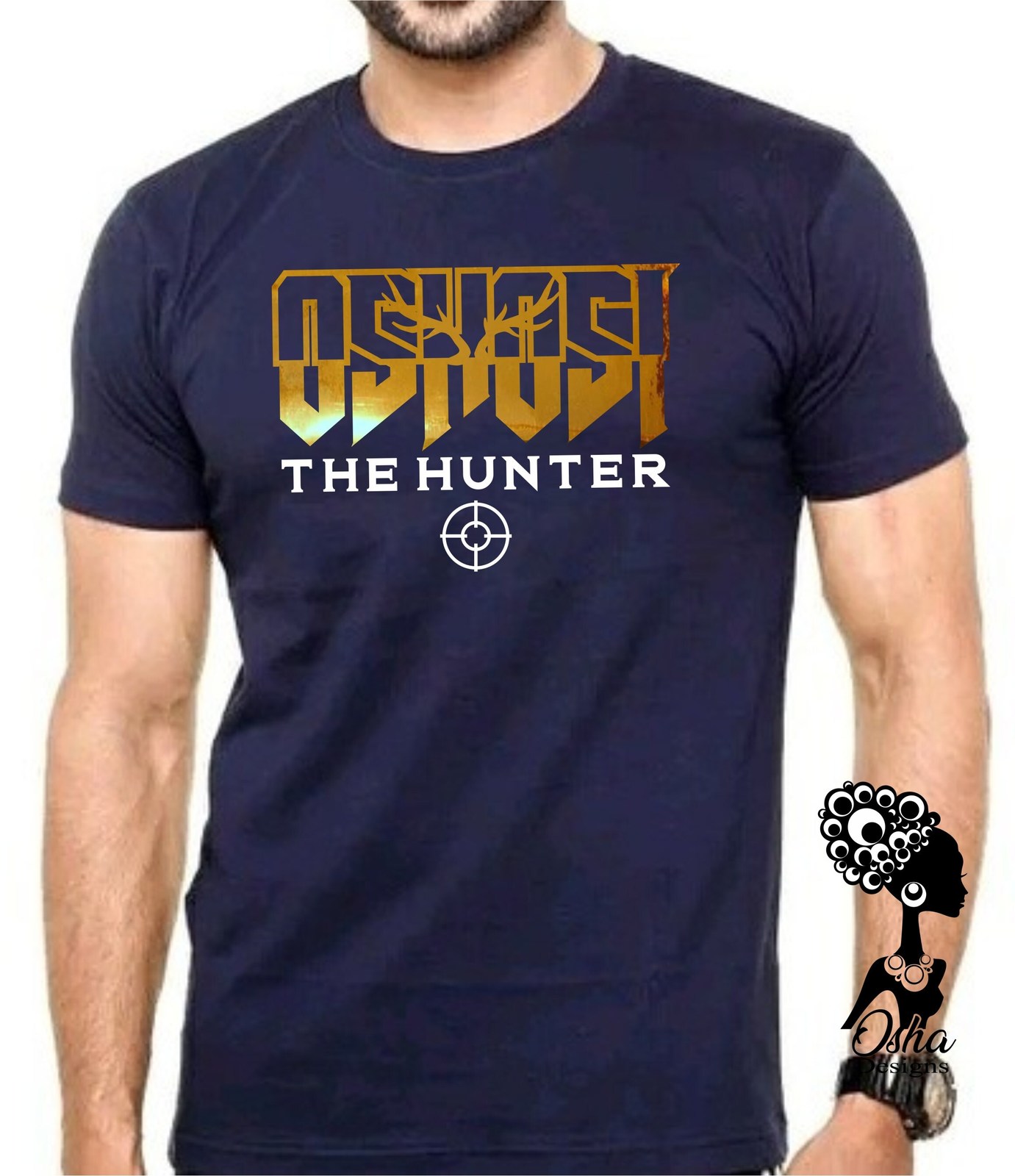Oshosi Short Sleeve Men T-Shirt 100% Cotton Santeria Yoruba - $24.99