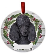 Poodle Dog Wreath Ornament Personalizable Christmas Tree Holiday Decoration - £11.33 GBP