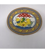 Vintage 1981 Lynn Gates Wood Oval Box - Rainy Day Baby Chicks 5.5” x 4.5... - $11.88