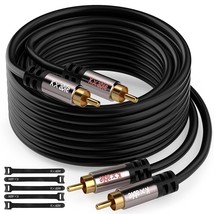 2Rca To 2Rca Cable 25 Feet, Hi-Fi Sound, Shielded, Gold-Plated, 2 Rca Male To 2  - £24.76 GBP