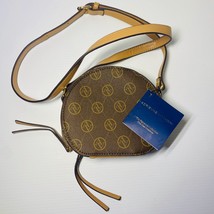 Adrienne Vittadini Clam Case Crossbody Handbag Chocolate Brown Faux Leather - £19.55 GBP