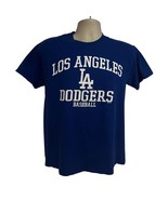 MLB LA Los Angeles Dodgers Baseball Blue Graphic T-Shirt Medium Stretch ... - £19.38 GBP