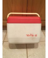 GOTT TOTE 12 ~ Vtg Personal Cooler Red White Ice Chest 12 Qt  1811/12 - £18.12 GBP