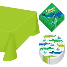 Alligator Party Supplies - Paper Dessert Plates, Beverage Napkins, and Table Cov - £11.44 GBP+
