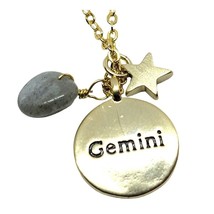Necklace Dainty Gemini Pendant Reversible Word Symbol Minimalist 14&quot; - 16&quot; - $8.00