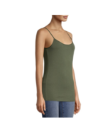 Time And Tru Women&#39;s Cami Shirt X-SMALL Olive Green Adjustable Strap New - £7.60 GBP