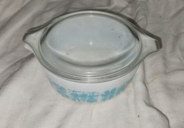 Vintage Pyrex 472 Butterprint Casserole Turquoise White Rooster Amish Wi... - $29.99